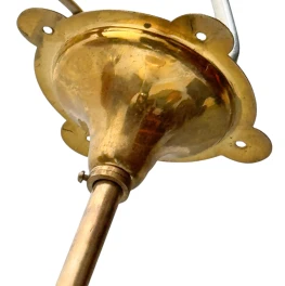 Arts & Crafts Brass Pendant with Glass Shade, 1900s